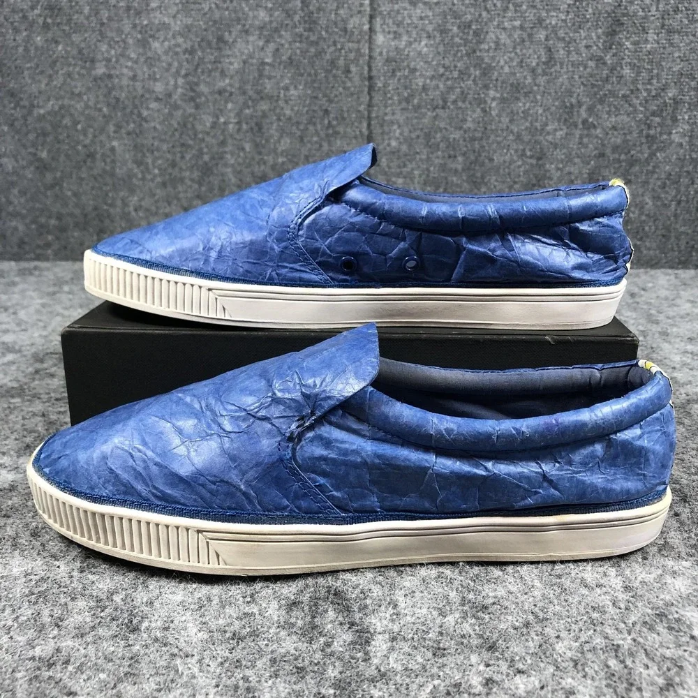 Civic Duty Shoes Men's Size 8 Navy Blue Tyvek Slip On Casual Lightweight Eco‎